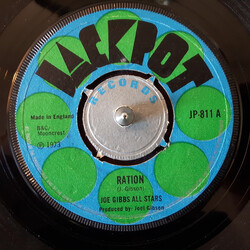 Joe Gibbs Allstars Ration USED VINYL 7INCH 45 RPM SINGLE STEREO