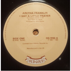 Aretha Franklin I Say A Little Prayer / Respect USED VINYL 7INCH 45 RPM REISSUE