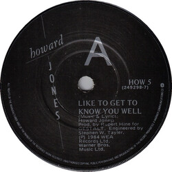 Howard Jones Like To Get To Know You Well USED VINYL 7INCH SINGLE 45 RPM
