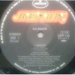 Lindsey Buckingham Go Insane Vinyl LP USED