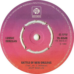 Lonnie Donegan's Skiffle Group Battle Of New Orleans USED VINYL 7INCH SINGLE 45 RPM REISSUE
