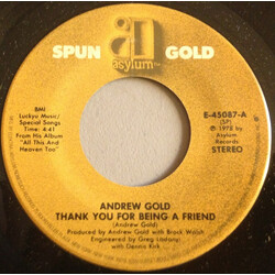 Andrew Gold Thank You For Being A Friend / Lonely Boy USED VINYL 7INCH SINGLE