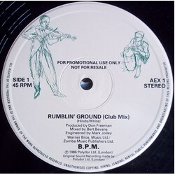 B.P.M. (9) Rumblin' Ground USED VINYL 12INCH 45 RPM PROMO