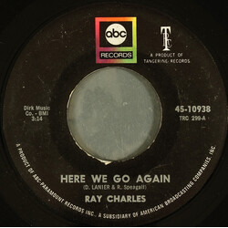 Ray Charles Here We Go Again USED VINYL 7INCH 45 RPM SINGLE REISSUE