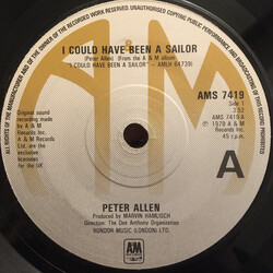 Peter Allen I Could Have Been A Sailor USED VINYL 7INCH 45 RPM SINGLE