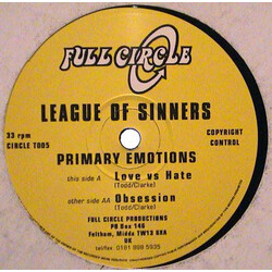 League Of Sinners Primary Emotions USED VINYL 12INCH 33 S RPM