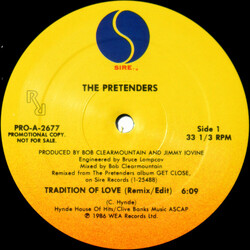 The Pretenders Tradition Of Love USED VINYL 12INCH 33 S RPM PROMO