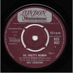 Roy Orbison Oh, Pretty Woman USED VINYL 7INCH 45 RPM EP REPRESS MONO