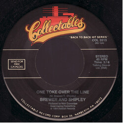 Brewer And Shipley One Toke Over The Line / Tarkio Road USED VINYL 7INCH 45 RPM SINGLE REISSUE