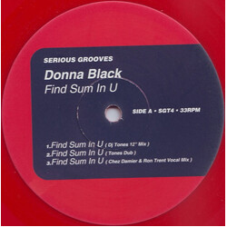 Donna Black Find Sum In U USED VINYL 12INCH LIMITED EDITION 33 S RPM