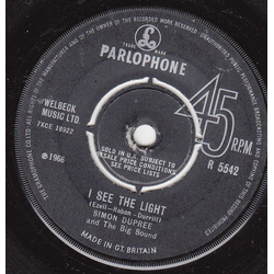 Simon Dupree And The Big Sound I See The Light / It Is Finished Vinyl 7" USED