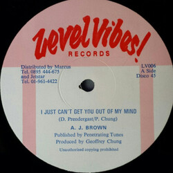 A. J. Brown I Just Can't Get You Out Of My Mind USED VINYL 12INCH 45 RPM SINGLE