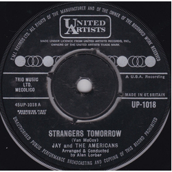 Jay & The Americans Strangers Tomorrow Vinyl 7" USED