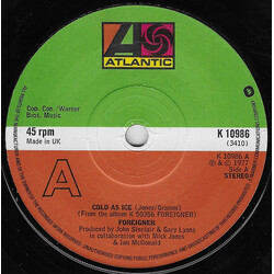 Foreigner Cold As Ice USED VINYL 7INCH SINGLE 45 RPM