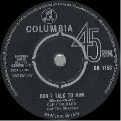 Cliff Richard & The Shadows Don't Talk To Him USED VINYL 7INCH 45 RPM SINGLE