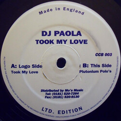 DJ Paola Took My Love USED VINYL 12INCH LIMITED EDITION