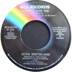 Olivia Newton-John I Honestly Love You / Let Me Be There USED VINYL 7INCH 45 RPM REISSUE