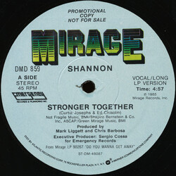Shannon Stronger Together USED VINYL 12INCH 45 RPM SINGLE PROMO