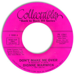 Dionne Warwick Don't Make Me Over / Reach Out For Me USED VINYL 7INCH 45 RPM SINGLE