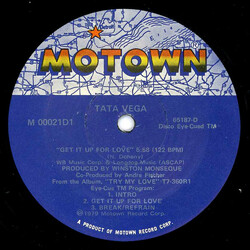Tata Vega Get It Up For Love / I Just Keep Thinking About You Baby USED VINYL 12INCH 33 S RPM SINGLE SPECIAL CUT