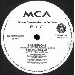E.Y.C. Number One USED VINYL 12INCH 33 S RPM PROMO