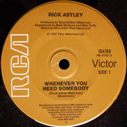 Rick Astley Whenever You Need Somebody USED VINYL 7INCH