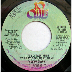Barry White It's Ecstasy When You Lay Down Next To Me VINYL 7" USED