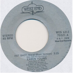 Karen Young Hot Shot USED VINYL 7INCH 45 RPM SINGLE STYRENE