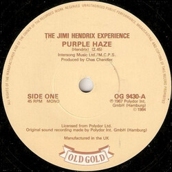 The Jimi Hendrix Experience Purple Haze / The Wind Cries Mary USED VINYL 7INCH MONO STEREO SINGLE