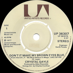 Crystal Gayle Don't It Make My Brown Eyes Blue Vinyl 7" USED