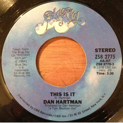 Dan Hartman This Is It / Countdown USED VINYL 7INCH 45 RPM STYRENE STEREO
