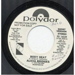 Alicia Bridges Body Heat USED VINYL 7INCH 45 RPM PROMO STYRENE
