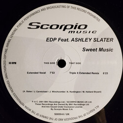 EDP / Ashley Slater Sweet Music USED VINYL 12INCH 33 S RPM