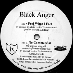 Black Anger Feel What I Feel / No Commercial USED VINYL 12INCH 33 S RPM