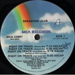 Breakfast Club Right On Track USED VINYL 12INCH 33 S RPM SINGLE