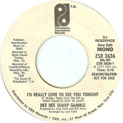 Dee Dee Sharp Gamble I'd Really Like To See You Tonight USED VINYL 7INCH 45 RPM PROMO STEREO MONO