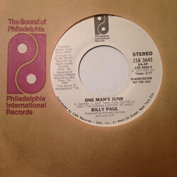 Billy Paul One Man's Junk USED VINYL 7INCH SINGLE 45 RPM PROMO