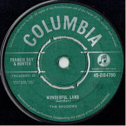 The Shadows Wonderful Land USED VINYL 7INCH 45 RPM SINGLE MONO