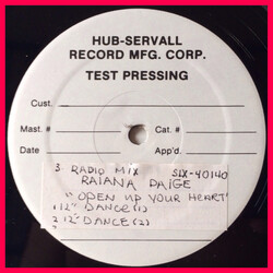 Raiana Paige Open Up Your Heart USED VINYL 12INCH 33 S RPM TEST PRESSING