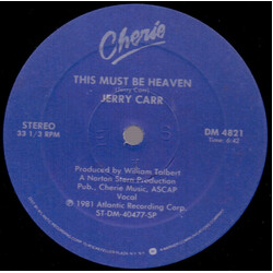 Jerry Carr This Must Be Heaven USED VINYL 12INCH 33 S RPM STEREO