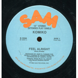 Komiko Feel Alright USED VINYL 12INCH 33 S RPM SINGLE