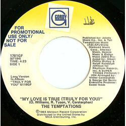 The Temptations My Love Is True (Truly For You) Vinyl 7" USED