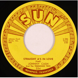 Johnny Cash & The Tennessee Two / Johnny Cash Straight A's In Love / I Love You Because USED VINYL 7INCH 45 RPM SINGLE