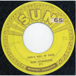 Rudi Richardson Fool's Hall Of Fame USED VINYL 7INCH 45 RPM SINGLE