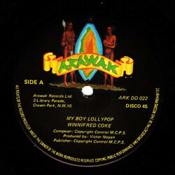 Winnifred Coke My Boy Lollypop/ Just For Me Vinyl 12" USED