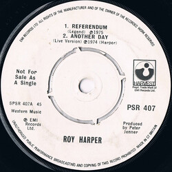 Roy Harper Referendum (Legend) USED VINYL 7INCH 45 RPM PROMO