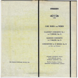Carl Maria von Weber / Jacques Lancelot / Paul Hongne / Georges Barboteu / Bamberger Symphoniker / Theodor Guschlbauer Clarinet Concerto No. 1 In F Mi