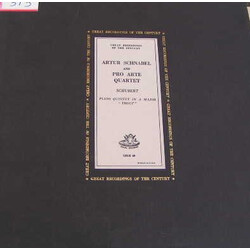 Artur Schnabel / Pro Arte Quartet Schubert Piano Quintet In A Major Trout Vinyl LP USED