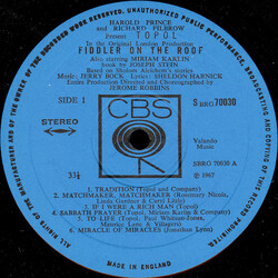 Various Harold Prince And Richard Pilbrow Present Topol In A New Musical Fiddler On The Roof Vinyl LP USED