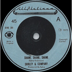Shirley & Company Shame, Shame, Shame USED VINYL 7INCH 45 RPM SINGLE